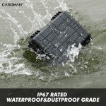 CASOMAN Water-proof Box, with Cush- Proof Sponge, IP67 Water Proof Grade, Large Waterproof Hard Case with Customizable Foam, Perfectly Protection of Camera, Drones, Lens,Equipments, 16"x13.2"x7"