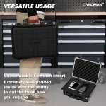 CASOMAN Water-proof Box, with Cush- Proof Sponge, IP67 Water Proof Grade, Large Waterproof Hard Case with Customizable Foam, Perfectly Protection of Camera, Drones, Lens,Equipments, 16"x13.2"x7"