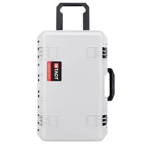 Eylar 22 Inch Intact Premium Series Hard Rolling Carry-On Travel Case, Lightweight and Durable Design with Foam (White)