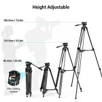 SmallRig AD-01 Video Tripod, 73" Heavy Duty Tripod with 360 Degree Fluid Head and Quick Release Plate for DSLR, Camcorder, Cameras 3751