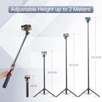 ULANZI MT-79 Extendable Tripod Aluminum, 81" Portable Adjustable Light Stand with 1/4" Screw, 360° Ball Head Camera Phone Tripod for Camera Video Light Smartphone, Lightweight for Travel