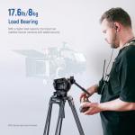 NEEWER Basic 74" Video Tripod with Fluid Head , Metal Camera Tripod with Smooth Friction Damping, Mid Level Spreader, Quick Release Plate Compatible with Manfrotto 501, Max Load 17.6lb, TP37