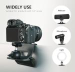【CM01】 RAUBAY Monitor Top Camera Mount Clamp, Hanging Webcam Stand with 1/4" Screw, Suitable for Flat-Screen Monitors, for Live Stream, Video Conferencing, YouTube, TikTok, etc.