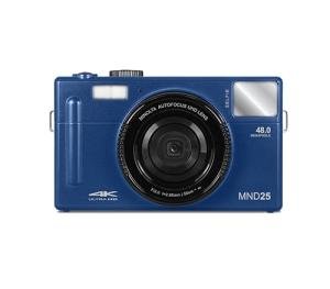 Minolta 48MP Autofocus Digital Camera with Selfie Mirror – 4K Ultra HD Video, 16x Digital Zoom, 3.0” LCD, Face Detection, Smile Capture, Scene Modes, Rechargeable Battery, Memory Card (Blue)
