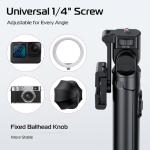 ULANZI MT-70 Extendable Tripod, 63" Selfie Stick Vlog Tripod Stand with 2 Phone Clips, 360 Rotate Dual Camera Holder for iPhone, Sony, Canon, GoPro, Lightweight for Travel, Black