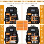 Tactical Camera Backpack for DSLR/SLR/Mirrorless Photography Camera, Camera Bag Case Water-resistant Travel Backpack with 15.6" Laptop Compartment Compatible with Canon