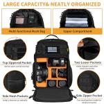 Tactical Camera Backpack for DSLR/SLR/Mirrorless Photography Camera, Camera Bag Case Water-resistant Travel Backpack with 15.6" Laptop Compartment Compatible with Canon