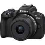 Canon EOS R50 Mirrorless Camera with 18-45mm Lens Bundle + 2X 64GB Memory Cards + Accessory Kit Including Shoulder Bag, Flash, Remote, Aux Lenses, Software & More