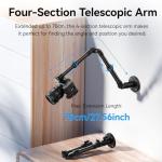 ULANZI ZJ04 Magic Arm Camera Wall Mount Overhead Mount, 70cm/27.6inch Aluminum Adjustable Articulating Arm w 1/4" Ball Head for Cameras DSLR Lights Mount for Live Streaming/Photo Video Shooting