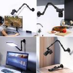 ULANZI ZJ04 Magic Arm Camera Wall Mount Overhead Mount, 70cm/27.6inch Aluminum Adjustable Articulating Arm w 1/4" Ball Head for Cameras DSLR Lights Mount for Live Streaming/Photo Video Shooting