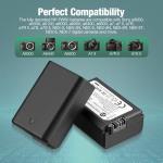FirstPower NP-FW50 Battery 2-Pack and USB Dual Charger Compatible with Sony A6000 A6300 A6400 A6500 A7 A7II A7RII A7SII A7S A7S2 A7R A7R2 A5100 A5000 RX10 RX10II III Cameras