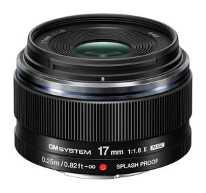 OM SYSTEM M.Zuiko Digital 17 mm F1.8 II Wideangle Lens, Fast Fixed Focal Length for Micro Four Thirds System Cameras (OM System, Olympus OM-D and Pen, Panasonic G-Series), Black
