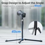 Ulanzi TT43 Extendable Photography Light Stand, Adjustable 6.23ft Aluminum Tripod, Reversible Portable Studio Lighting Tripod for Continute Output Lighting/Strobe Light/Webcams/Cameras/Softbox