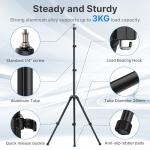 Ulanzi TT43 Extendable Photography Light Stand, Adjustable 6.23ft Aluminum Tripod, Reversible Portable Studio Lighting Tripod for Continute Output Lighting/Strobe Light/Webcams/Cameras/Softbox