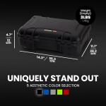 NANUK 910 Hard Case with Customizable Cubed Foam, IP67 Waterproof, Dustproof and Impact Resistant, 14.3” x 11.1” x 4.7”, Rugged Construction for Ultimate Protection, Made in Canada – Black