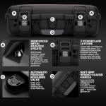 NANUK 910 Hard Case with Customizable Cubed Foam, IP67 Waterproof, Dustproof and Impact Resistant, 14.3” x 11.1” x 4.7”, Rugged Construction for Ultimate Protection, Made in Canada – Black