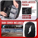 RAINSMORE Camera Backpack Camera Bag for DSLR/SLR Mirrorless 14 Inch Laptop Camera Backpack for Photographers Anti-theft Photography Bag with Rain Cover, Tripod Holder, Black