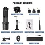 MoKo Camera Tripod for iPad - 70" Phone Tripod Stand with Travel Bag, Tripod for iPhone with Phone Holder, Wireless Remote, Travel Tripod for Camera DSLR SLR, Cell Phones, Tablets, Projector, Webcam