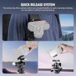 NEEWER Backpack Camera Clip Mount with Square QR Plate, Upgraded Safety Latch, Quick Release Camera Belt Clip Backpack Strap Compatible with Peak Design PD QR System Canon Nikon Sony DSLRs, GP67