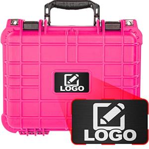 Eylar Protective Gear and Camera Hard Case with Custom Logo Plate, Waterproof & Shockproof w/Foam TSA Approved 13.37 Inch 11.62 Inch 6 Inch (Pink)