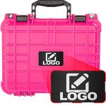 Eylar Protective Gear and Camera Hard Case with Custom Logo Plate, Waterproof & Shockproof w/Foam TSA Approved 13.37 Inch 11.62 Inch 6 Inch (Pink)