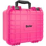 Eylar Protective Gear and Camera Hard Case with Custom Logo Plate, Waterproof & Shockproof w/Foam TSA Approved 13.37 Inch 11.62 Inch 6 Inch (Pink)