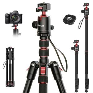 ULANZI TT31 72.4" Camera Tripod, Foldable Tripod & Monopod Aluminum w Claw Quick-Release Plate, 360°Ball Head Detachable w 180°Revertible Legs, Weight 3.42lb, Payload 33lb,for Camera/DSLR/Camcorder