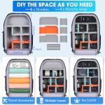 SDYSM Camera Backpack Bag Professional for DSLR/SLR Mirrorless Camera Waterproof 15.6 inch Tactical Camera Bags for Photographers with Rain Cover, Tripod Holder, Small Bag Photography Backpack Case
