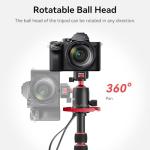 ULANZI TT31 72.4" Camera Tripod, Foldable Tripod & Monopod Aluminum w Claw Quick-Release Plate, 360°Ball Head Detachable w 180°Revertible Legs, Weight 3.42lb, Payload 33lb,for Camera/DSLR/Camcorder