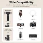 SupeDesk Overhead Camera Mount, Adjustable Desk Mount with Flexible Aluminum Spring Arm, 360° Ball Head, 1/4" 3/8" Screw & Phone Clamp for DSLR Cameras, Light, Heavy Microphones, and Smartphones