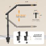 SupeDesk Overhead Camera Mount, Adjustable Desk Mount with Flexible Aluminum Spring Arm, 360° Ball Head, 1/4" 3/8" Screw & Phone Clamp for DSLR Cameras, Light, Heavy Microphones, and Smartphones