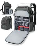 BAGSMART Camera Bag for Photographers, Professional Camera Bag Fits up to 15.6" Laptop, DSLR/Drones/Tripod Camera Case with Rain Cover, Grey