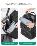 BAGSMART Camera Bag for Photographers, Professional Camera Bag Fits up to 15.6" Laptop, DSLR/Drones/Tripod Camera Case with Rain Cover, Grey
