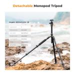 K&F Concept Camera Tripod，72" Aluminum Tripod for Camera, Lightweight and Foldable Travel Tripod with Remote& Extra Quick Release Plate, Professional Camera Tripod Monopod for DSLR Camera and Phone.