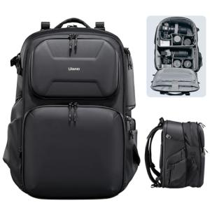 ULANZI BP10 35L Hardshell Camera Backpack, Professional Splash-proof Photography Camera Case Anti Theft Travel f Photographers Unisex Drone DSLR Mirrorless Camera Lens Tripod Holder 17'' Laptop Black