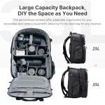 ULANZI BP10 35L Hardshell Camera Backpack, Professional Splash-proof Photography Camera Case Anti Theft Travel f Photographers Unisex Drone DSLR Mirrorless Camera Lens Tripod Holder 17'' Laptop Black