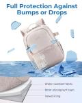 BAGSMART Camera Backpack, DSLR SLR Small Camera Bags for Photographers Compatible for Sony Canon Nikon, Shoulder Strap 2-in-1 Travel Backpack Fits 12.9" iPad, Beige