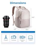 BAGSMART Camera Backpack, DSLR SLR Small Camera Bags for Photographers Compatible for Sony Canon Nikon, Shoulder Strap 2-in-1 Travel Backpack Fits 12.9" iPad, Beige