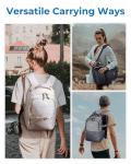 BAGSMART Camera Backpack, DSLR SLR Small Camera Bags for Photographers Compatible for Sony Canon Nikon, Shoulder Strap 2-in-1 Travel Backpack Fits 12.9" iPad, Beige