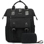 LOVEVOOK Laptop Backpack for Women, College School Backpack Student Bookbag, Teacher Work Bags Travel Backpack Purse, Business Computer Bag Commuter Nurse Bags, 15.6 Inch, Black