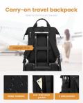 LOVEVOOK Laptop Backpack for Women, College School Backpack Student Bookbag, Teacher Work Bags Travel Backpack Purse, Business Computer Bag Commuter Nurse Bags, 15.6 Inch, Black
