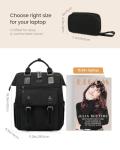 LOVEVOOK Laptop Backpack for Women, College School Backpack Student Bookbag, Teacher Work Bags Travel Backpack Purse, Business Computer Bag Commuter Nurse Bags, 15.6 Inch, Black