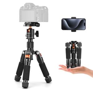 K&F Concept Mini Desktop Tripod, 20.5''/ 52cm Compact Desk Tripod with 360 Degree Ball Head, 1/4 inch Quick Release Plate for Camera Video Camcorder, Load up to 13.22 lbs/6 KG