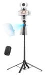 acer Auto Face Tracking Tripod for iPhone/Cell Phone/Android/Camera with Light and Remote, 64", No App, 360°Rotating Tripod Selfie Stick for Tiktok YouTube Vlog Live Streaming Video Recording