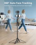 acer Auto Face Tracking Tripod for iPhone/Cell Phone/Android/Camera with Light and Remote, 64", No App, 360°Rotating Tripod Selfie Stick for Tiktok YouTube Vlog Live Streaming Video Recording