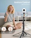 acer Auto Face Tracking Tripod for iPhone/Cell Phone/Android/Camera with Light and Remote, 64", No App, 360°Rotating Tripod Selfie Stick for Tiktok YouTube Vlog Live Streaming Video Recording