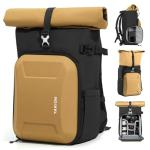 TARION Hardshell Large Camera Backpack - Expandable Camera Bag for Photographers with 16" Laptop Compartment & Side Access & Rain Cover(XH Gold)