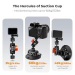 K&F Concept 4.5" Suction Cup Camera Mount with Magic Arm, ARRI Style 1/4" 3/8" Threads, Quick Release Car Mount Compatible with Gopro DJI Insta360 for DSLR Action Camera Phone Video Shooting