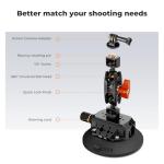 K&F Concept 4.5" Suction Cup Camera Mount with Magic Arm, ARRI Style 1/4" 3/8" Threads, Quick Release Car Mount Compatible with Gopro DJI Insta360 for DSLR Action Camera Phone Video Shooting