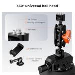 K&F Concept 4.5" Suction Cup Camera Mount with Magic Arm, ARRI Style 1/4" 3/8" Threads, Quick Release Car Mount Compatible with Gopro DJI Insta360 for DSLR Action Camera Phone Video Shooting